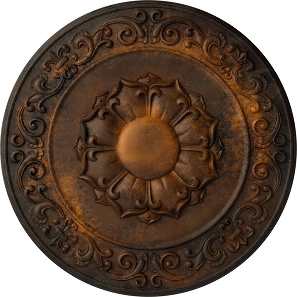 Ekena Millwork Sydney Ceiling Medallion (Fits Canopies up to 5 3/4"), Hand-Painted Rust, 27 3/4"OD x 2"P CM27SYRUS - main